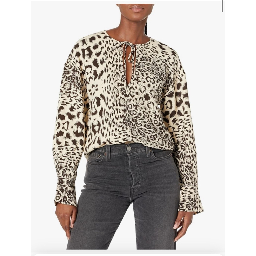 Equipment Femme Hailey Crème Brulee Blouse Leopard XS Fits like‎ a medium